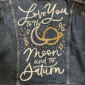 HAND PAINTED SEQUINED TAYLOR SWIFT ERAS TOUR JEAN JACKET!!!!